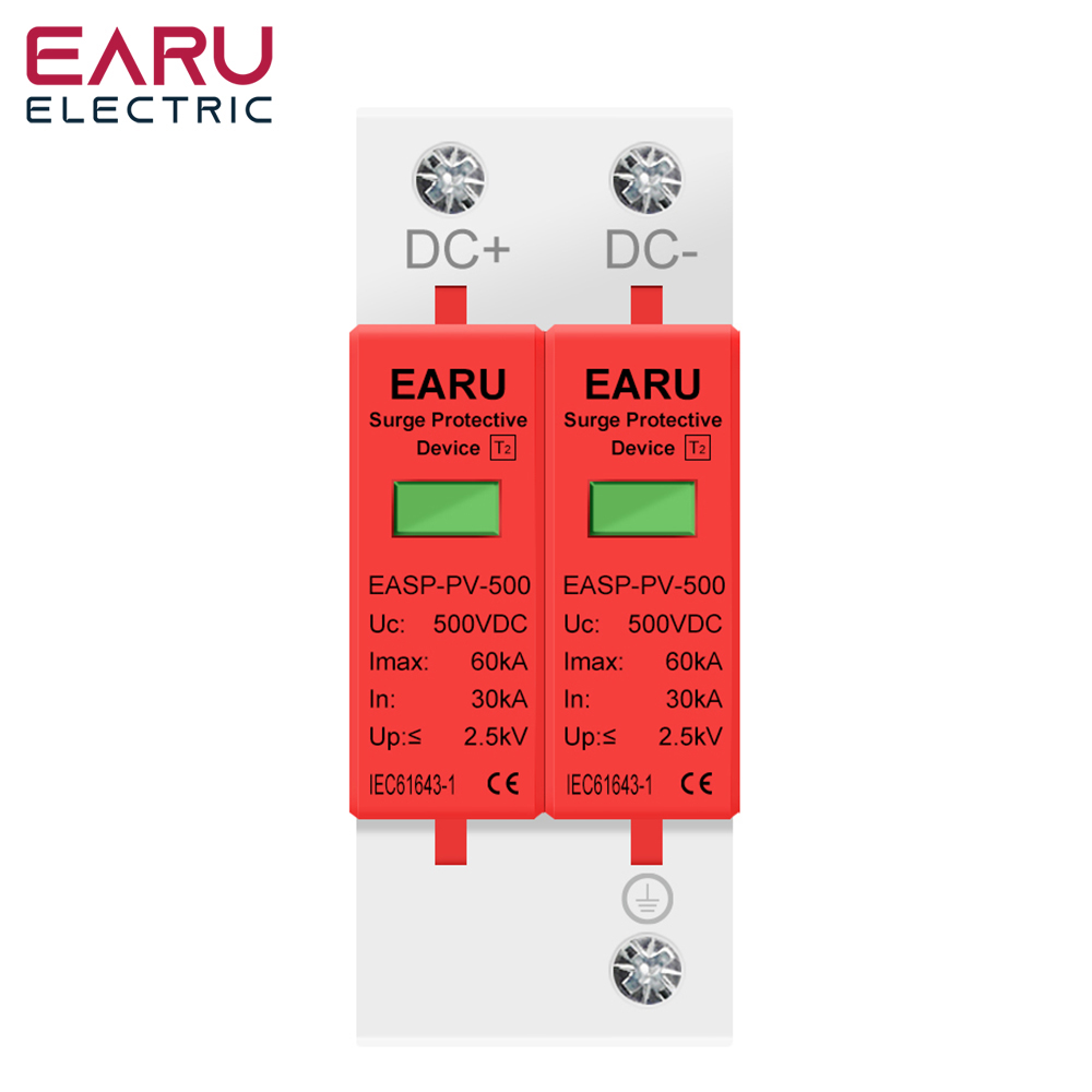 Ac Surge Protector - EARU 2P DC SPD Overspanningsbeveiligingsapparaat 500V