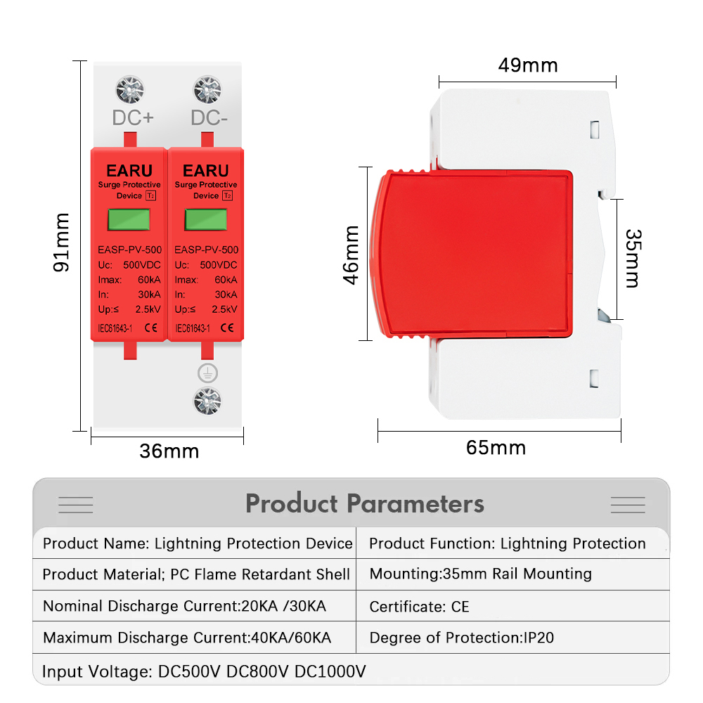 EARU 2P DC SPD Overspanningsbe - Ac Surge Protector recensie en prijs
