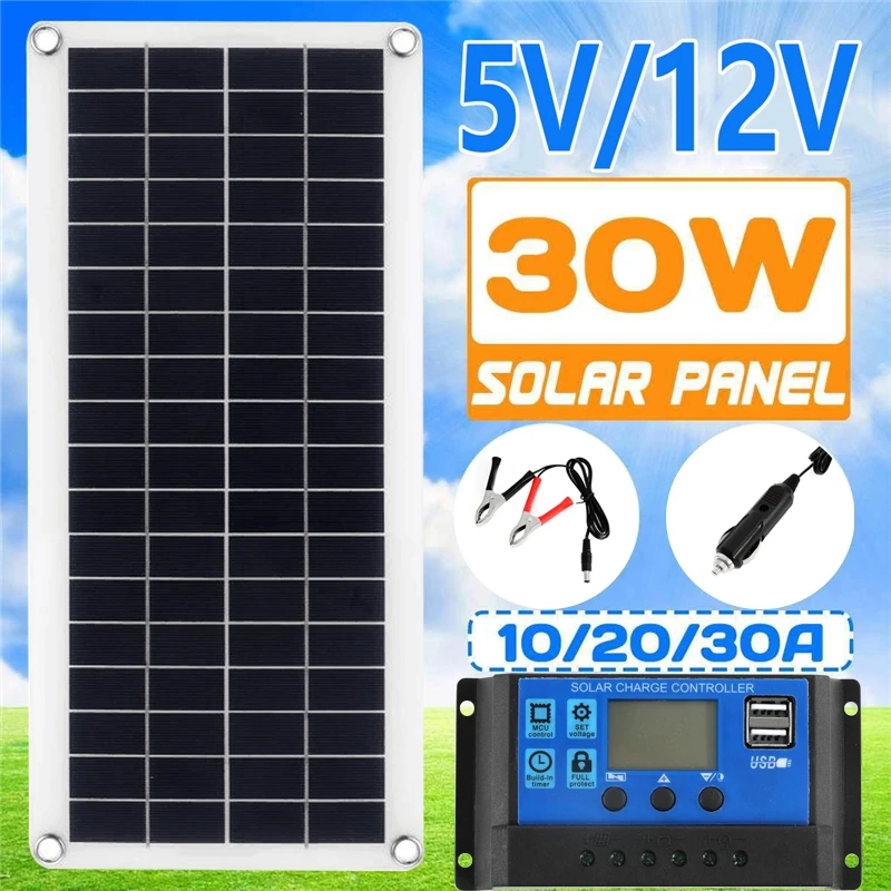 Zonnepaneel Kit 30W 12V Dual U - Solar Panel Monocrystalline recensie en prijs