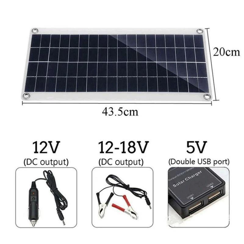 Zonnepaneel Kit 30W 12V Dual U - Solar Panel Monocrystalline recensie en prijs