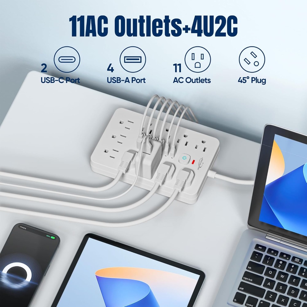 15 FT Stekkerdoos met overspan - Ac Surge Protector recensie en prijs