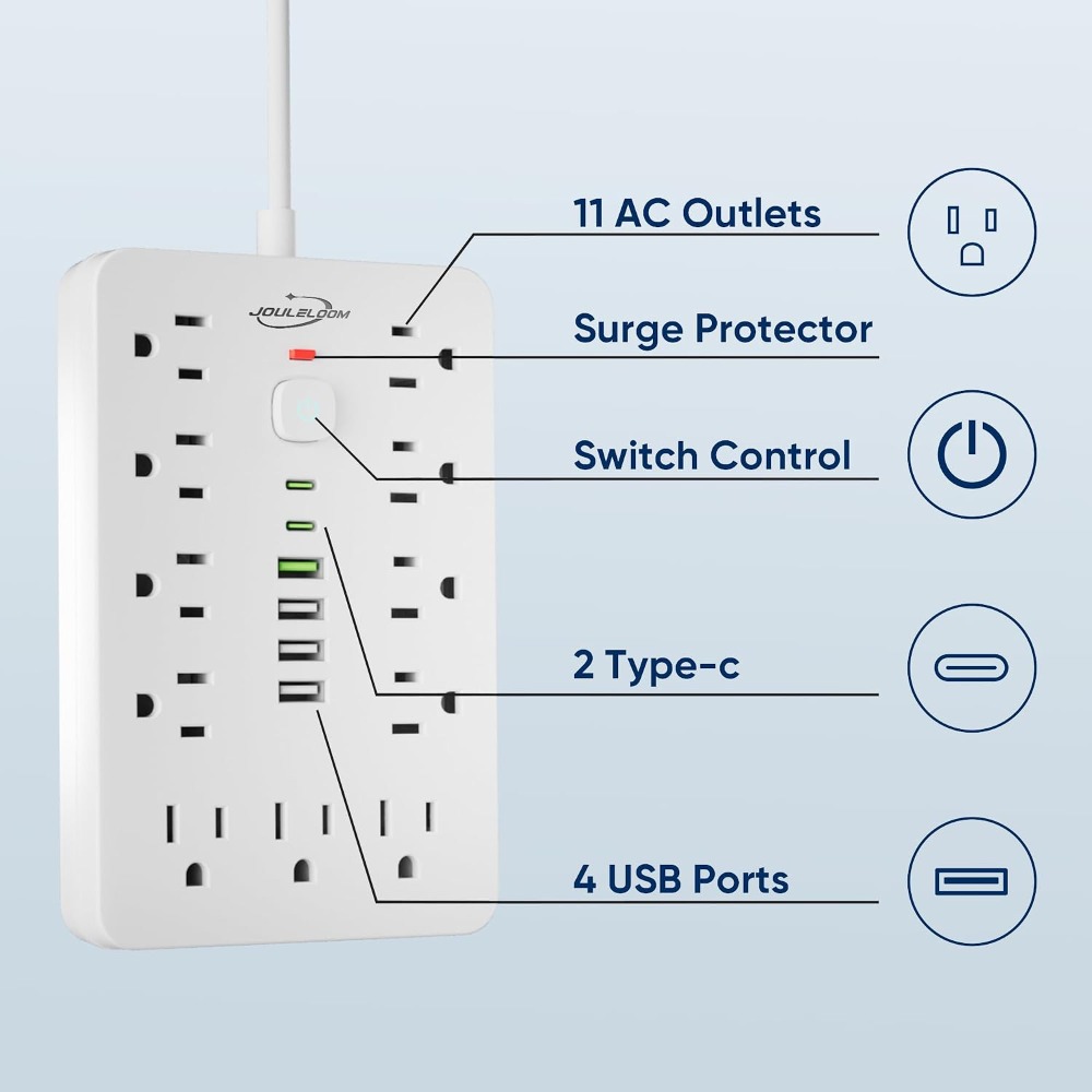 15 FT Stekkerdoos met overspan - Ac Surge Protector recensie en prijs