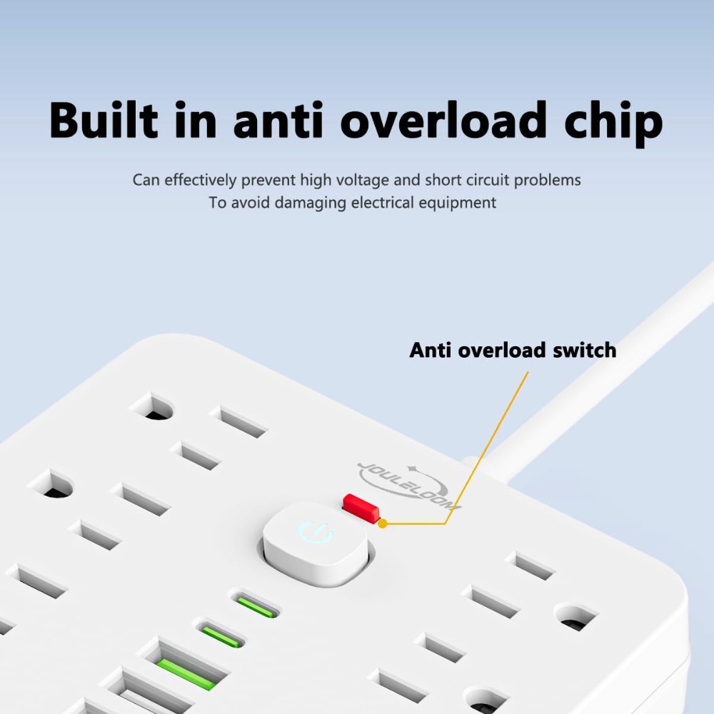 15 FT Stekkerdoos met overspan - Ac Surge Protector recensie en prijs